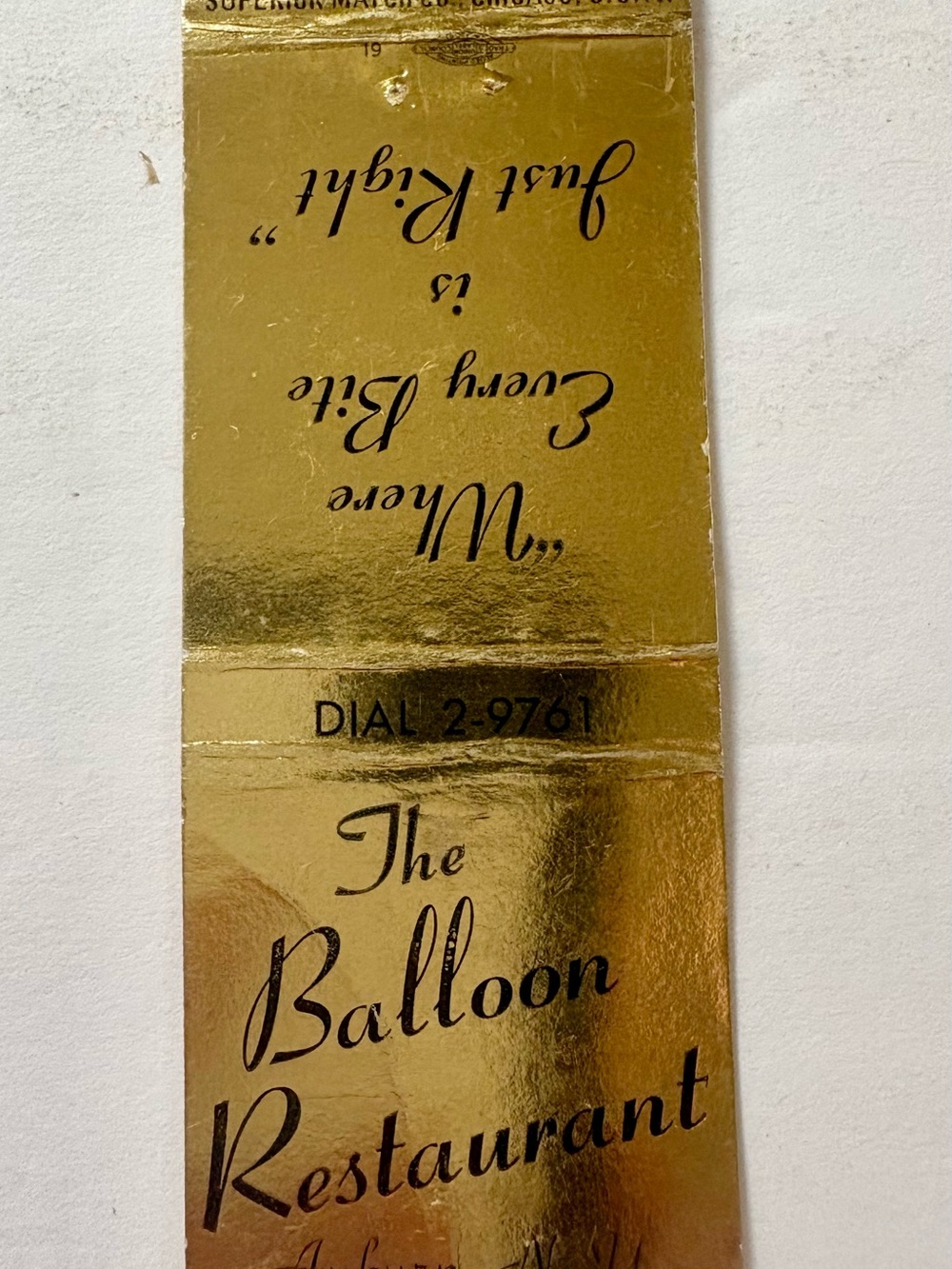 Matchbook Cover The Balloon Restaurant Auburn NY Washington Street